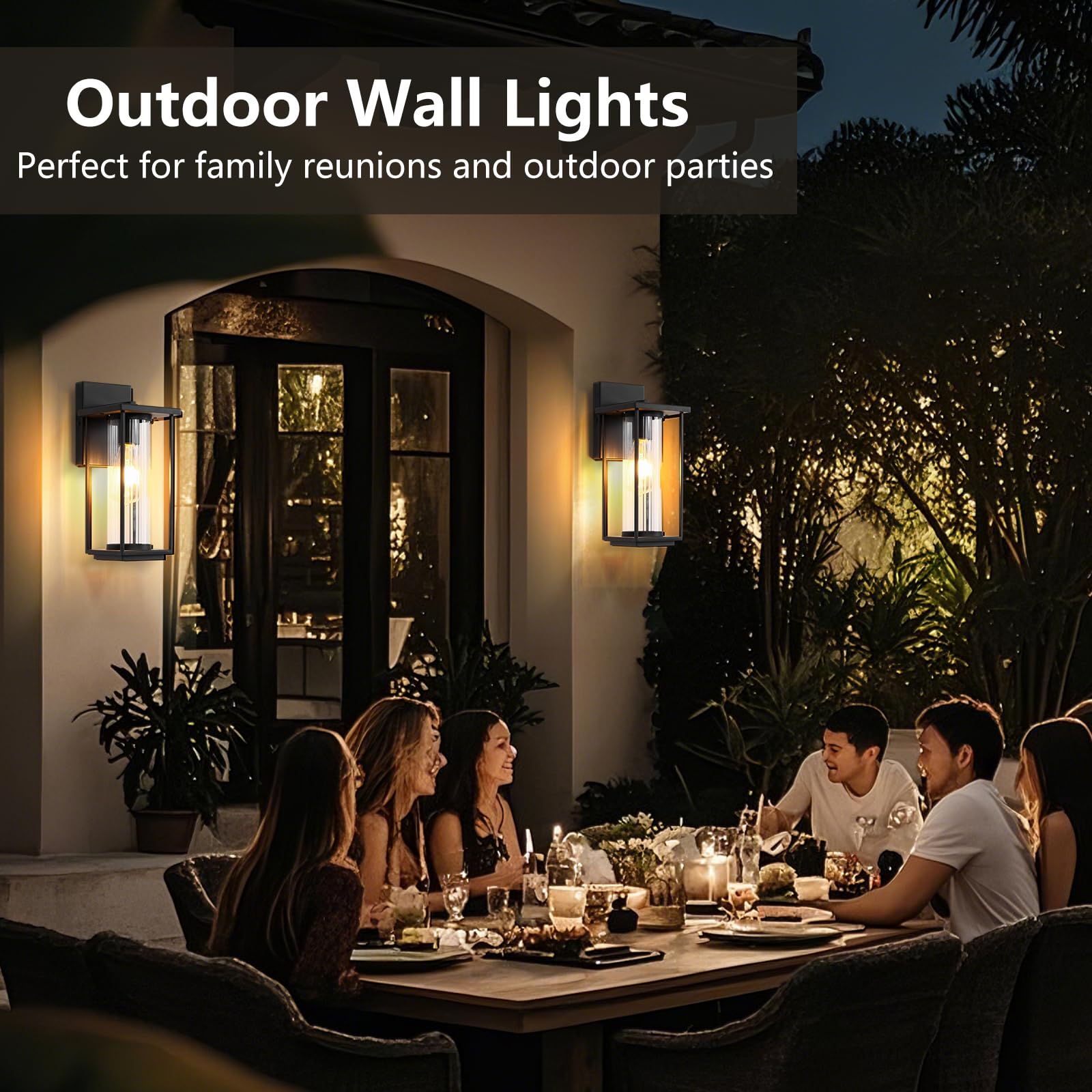 IDPUSEN black finish wall light blends modern style with outdoor durability.