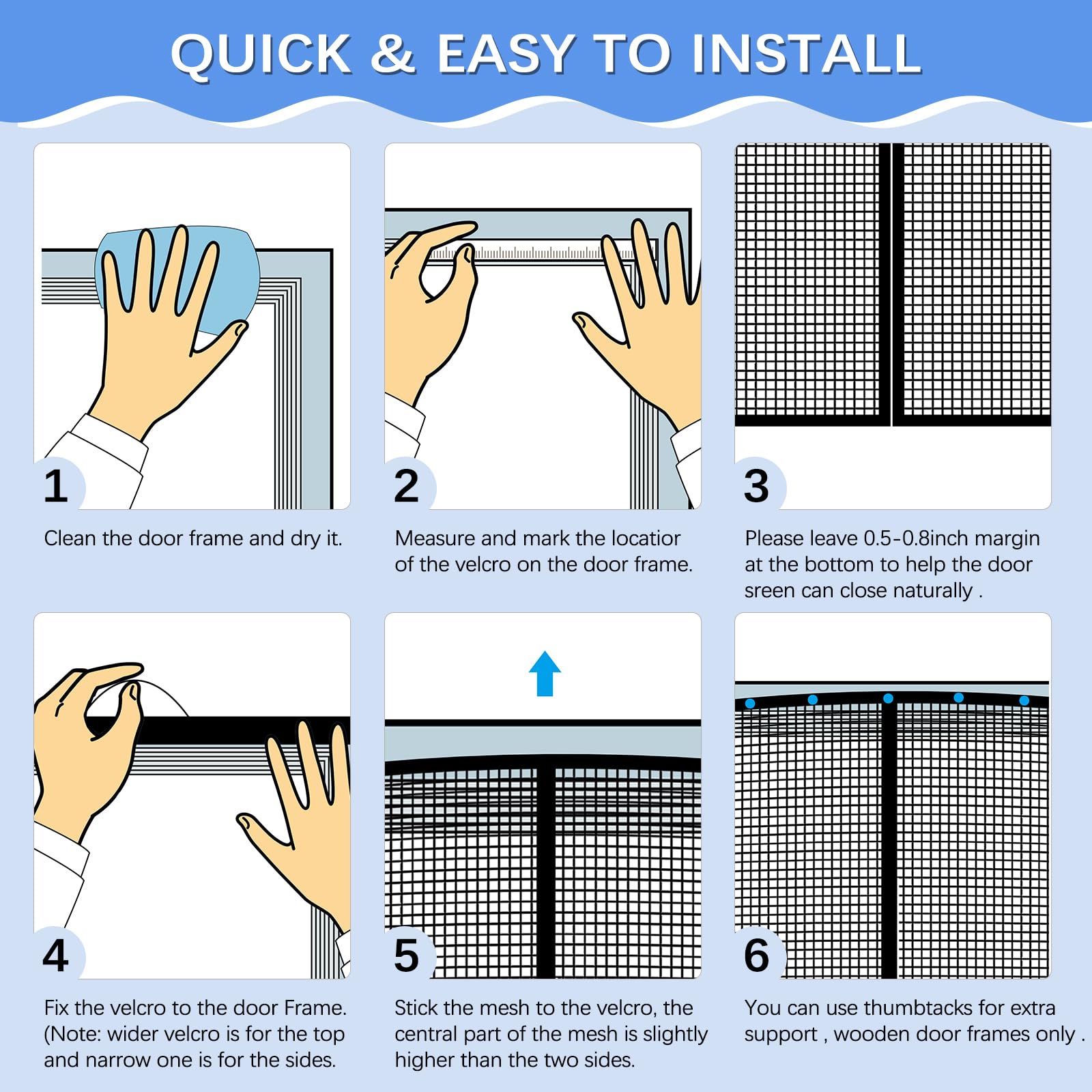 Iduontis easy install with Velcro and push pins for quick setup