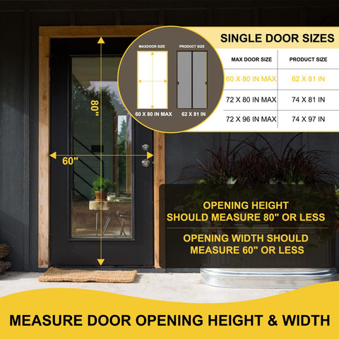 Iduontis fits 60x80 openings for French doors, versatile