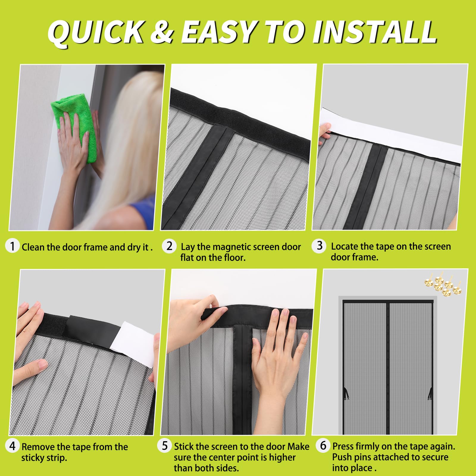 Iduontis magnetic screen door user-friendly design for kids and pets.