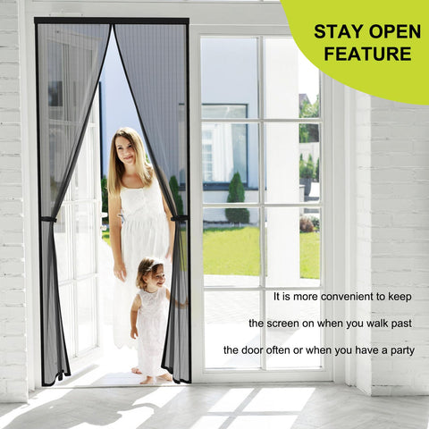 Iduontis magnetic screen door magnetic closure ensures quick self-sealing.