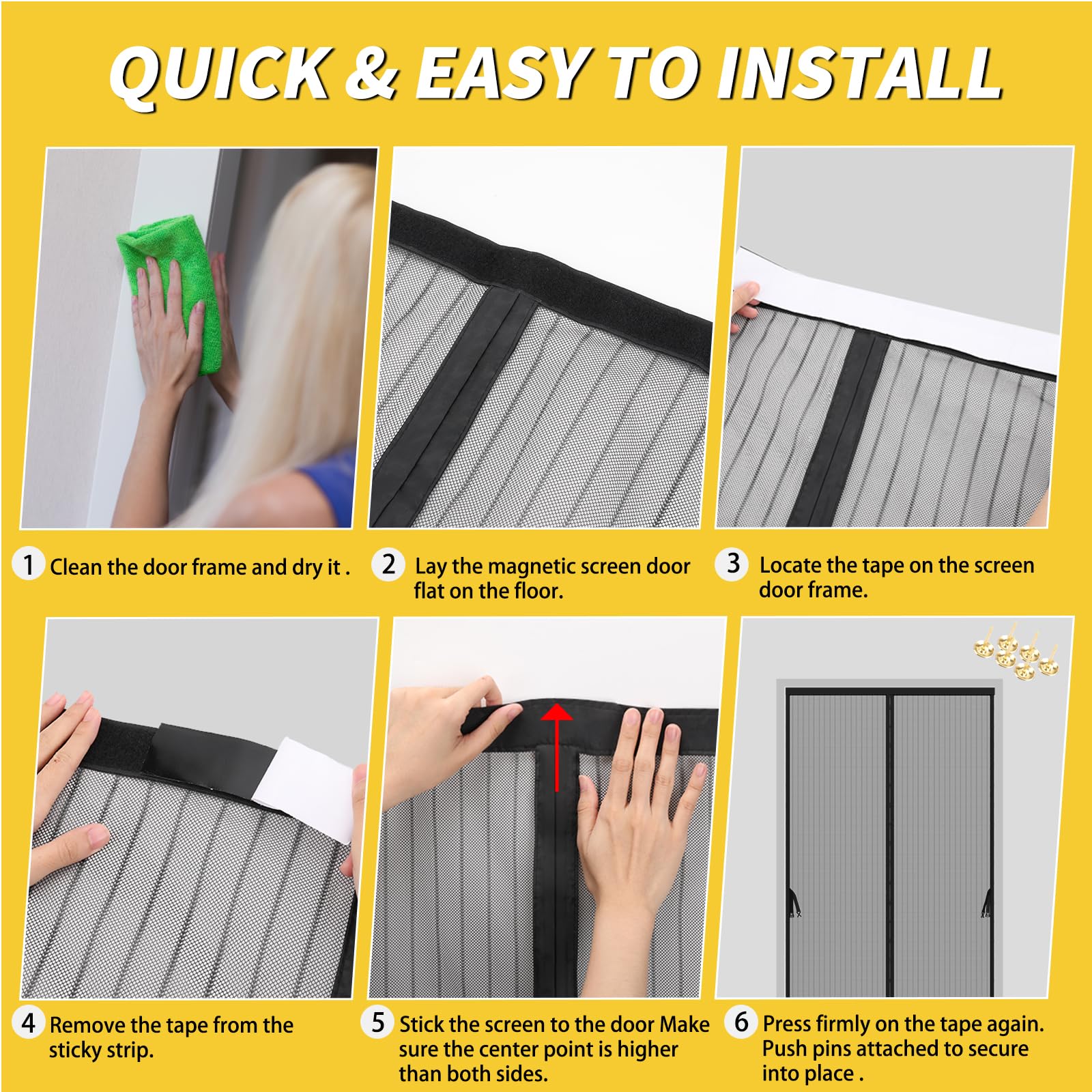 Iduontis magnetic screen door designed for pet and family use with anti-bug protection.
