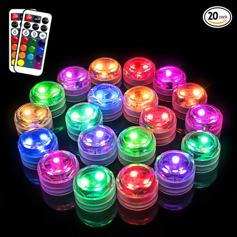 Idyl Light 20-pack submersible lights for decorating multiple displays.