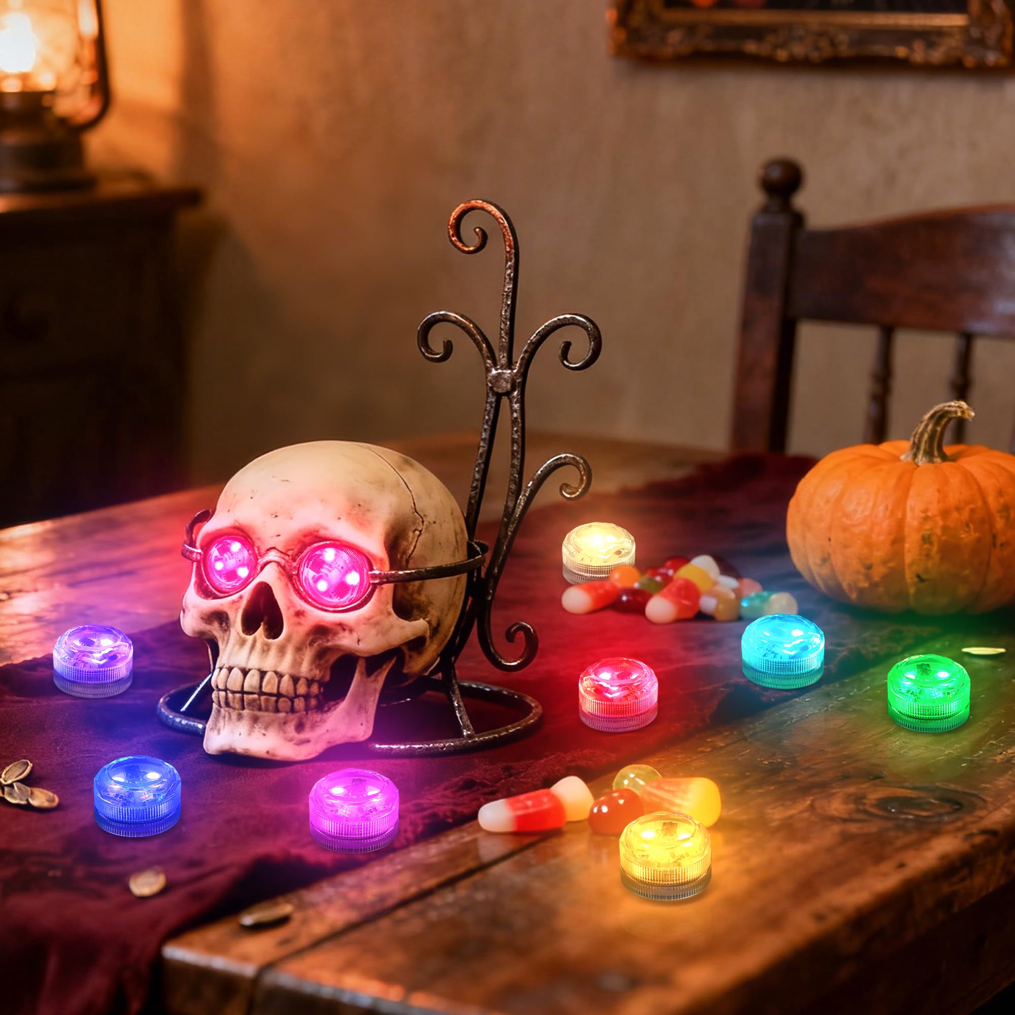 Idyl Light compact lights with a bottom hanging hook for lanterns.