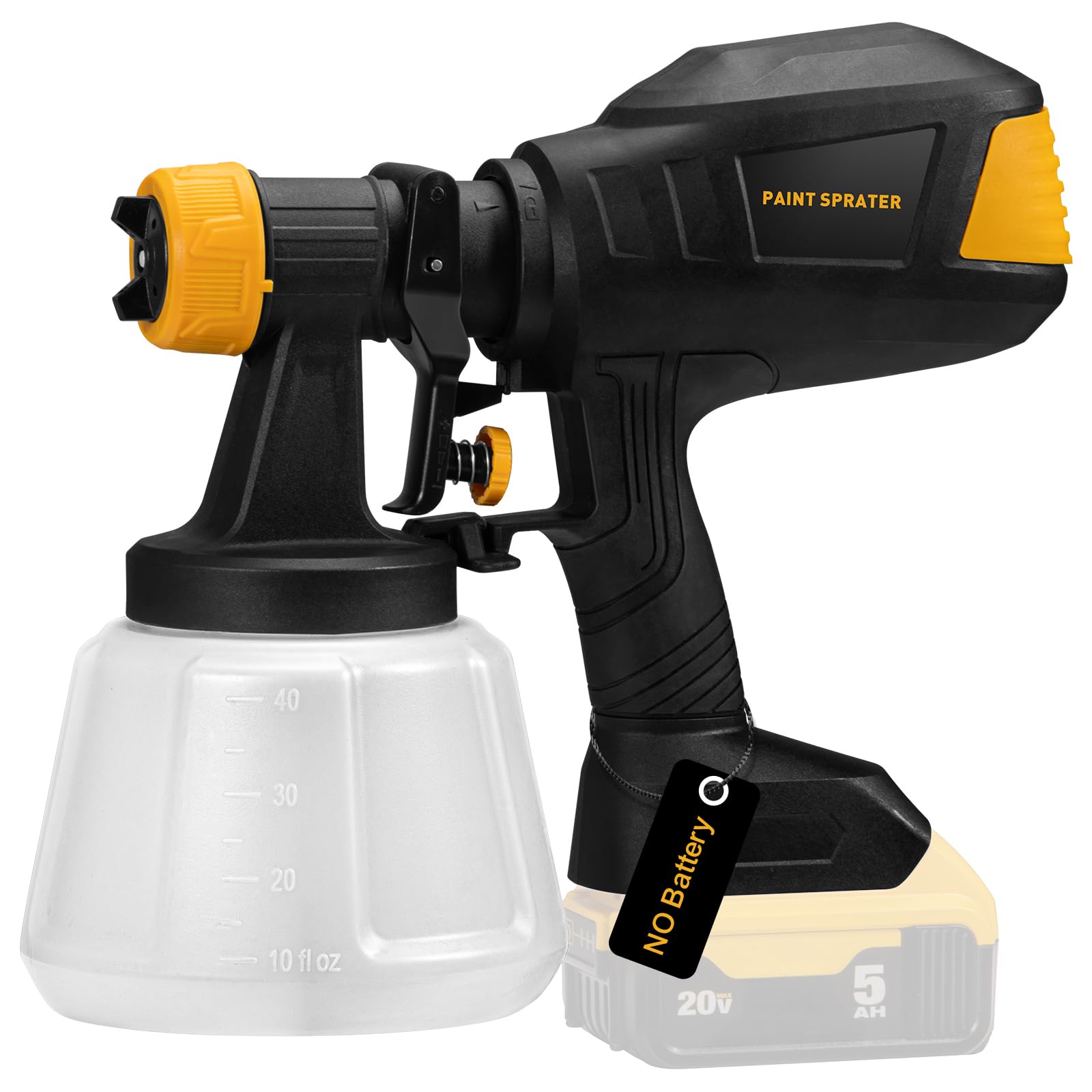 IEBUDA brushless cordless paint sprayer with Dewalt 20V compatibility for portable projects.