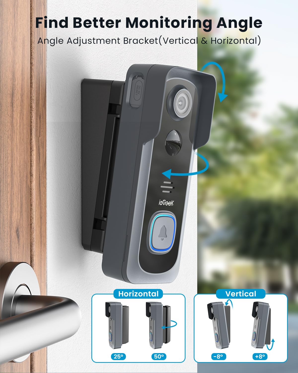 iegeek doorbell camera night vision for clear footage after dark.