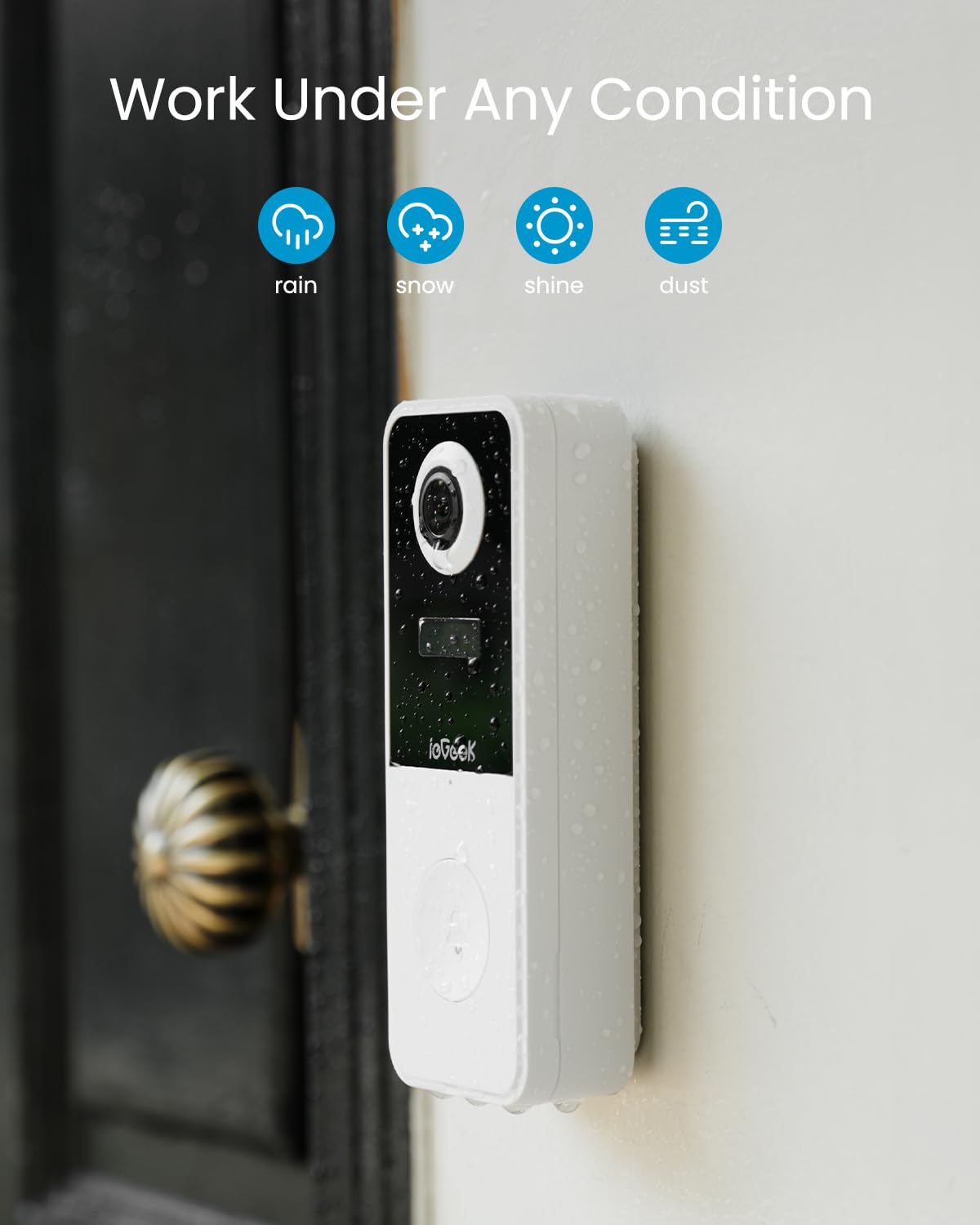 ieGeek Doorbell Camera installs wirelessly in minutes with 2.4GHz WiFi.