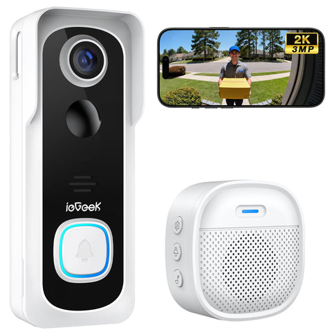 ieGeek doorbell front view shows crisp 2K footage for porch security