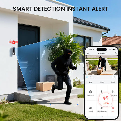 ieGeek doorbell wide-angle view captures visitors from multiple angles