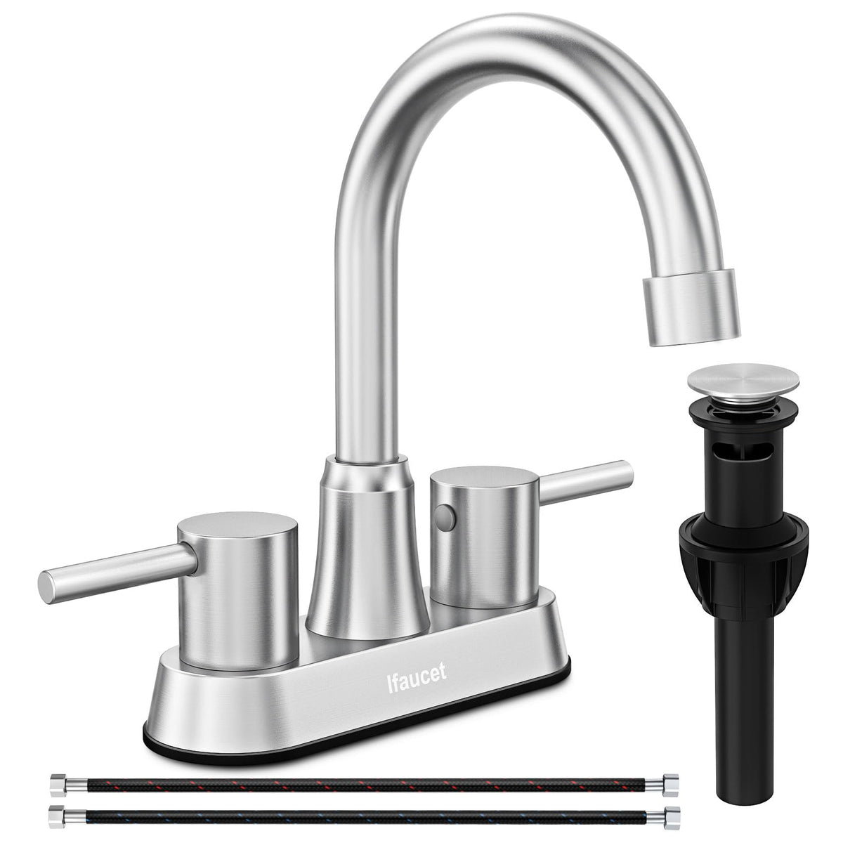 Ifaucet brushed nickel bathroom faucet offers a sleek finish for daily use.