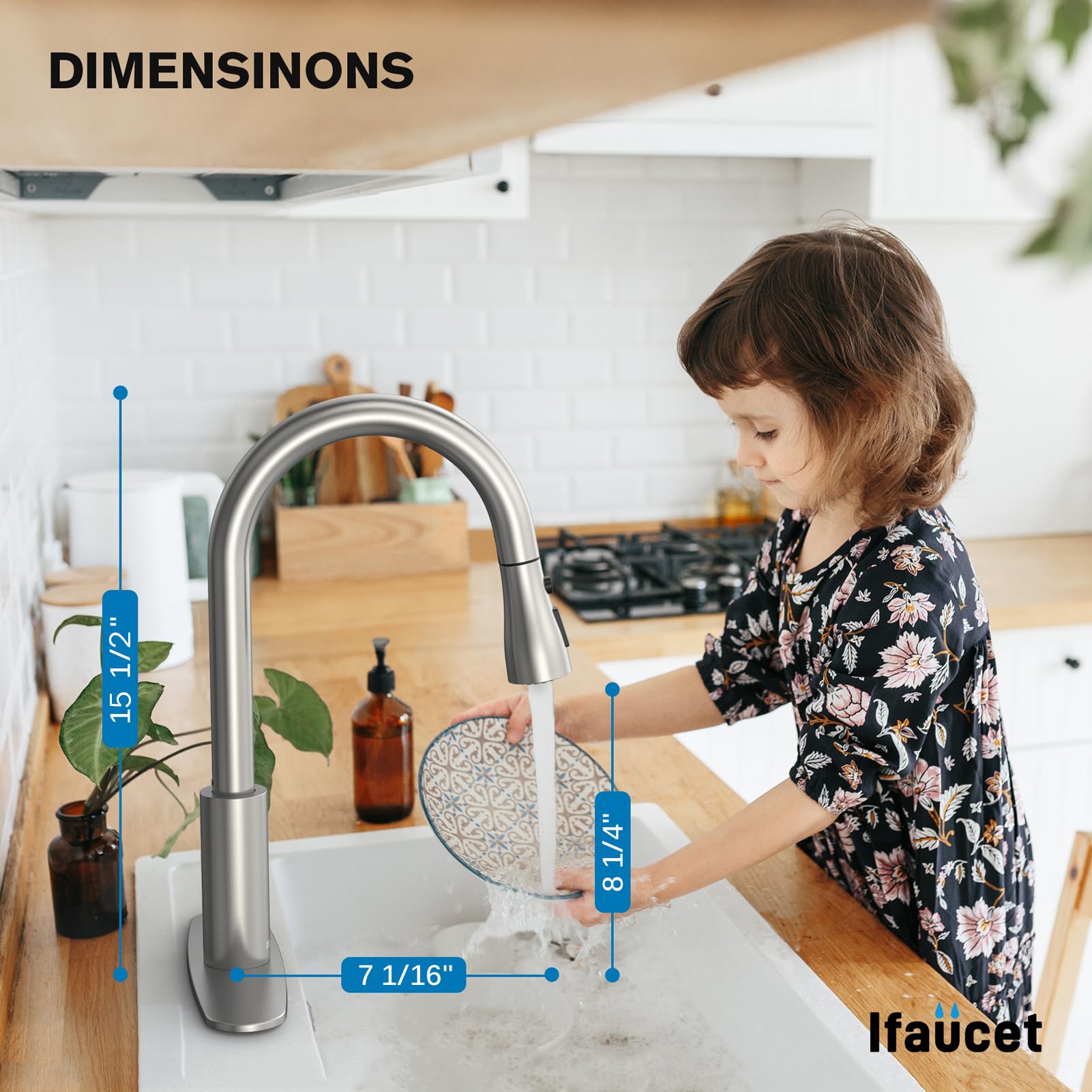 Ifaucet brushed-nickel deck plate provides clean hole coverage