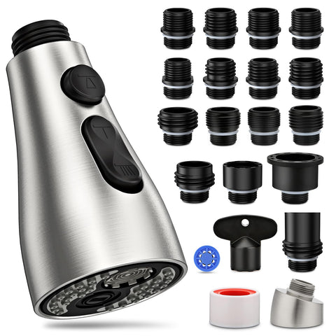 Ifaucet kitchen faucet head with pull-down sprayer for versatile cleaning and rinsing.