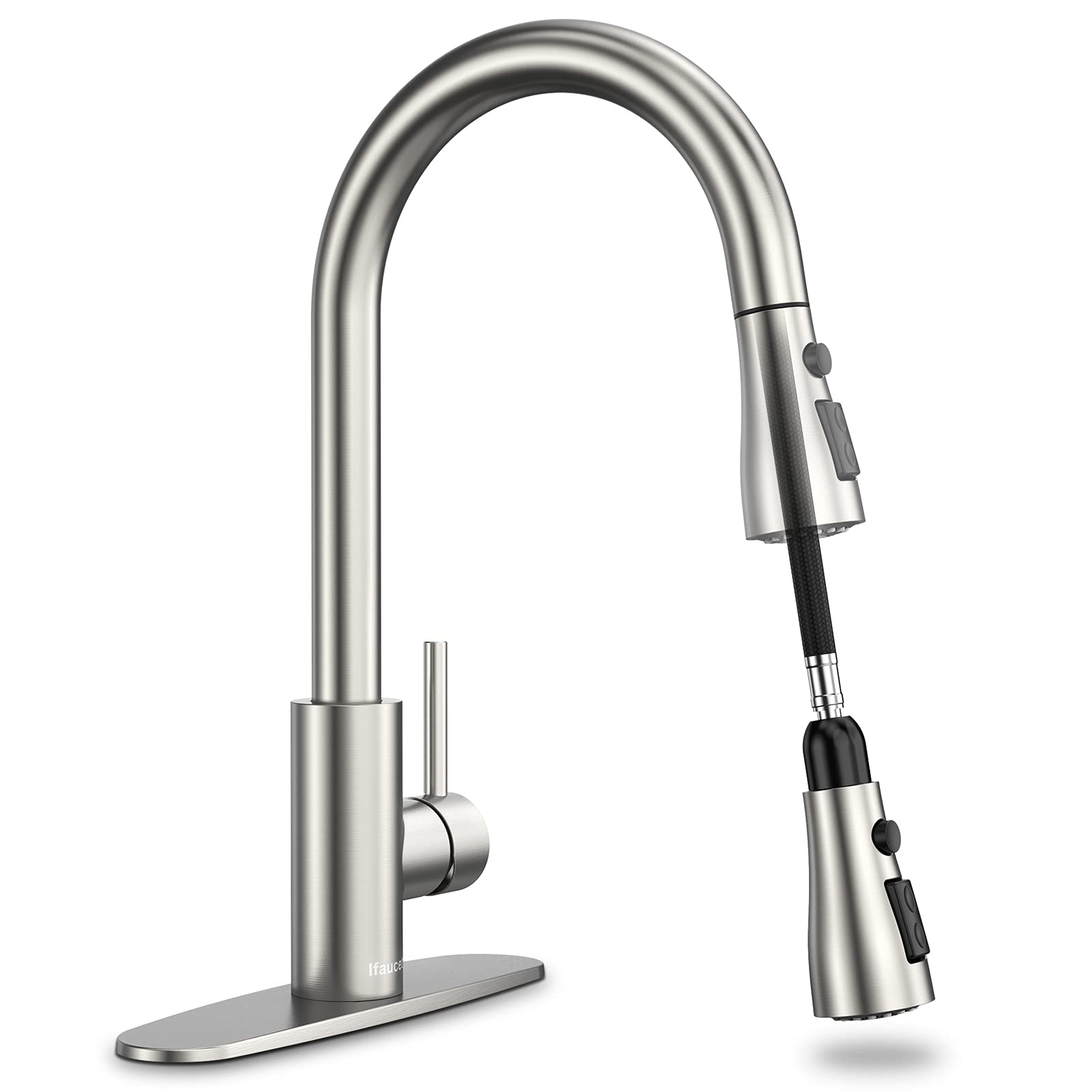 Ifaucet kitchen faucet with pull-down sprayer for flexible, convenient rinsing