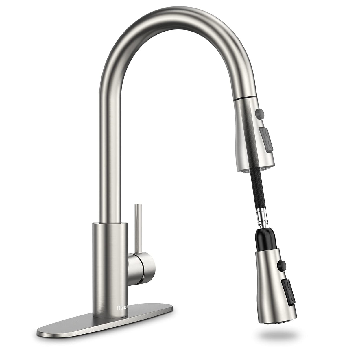 Ifaucet kitchen faucet with pull-down sprayer for flexible, convenient rinsing