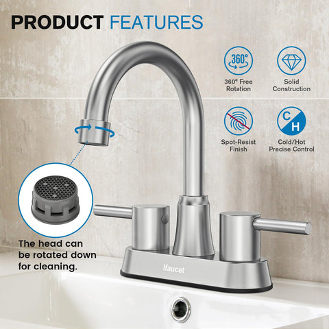 Ifaucet lead-free ceramic cartridge supports drip-free operation and longevity.