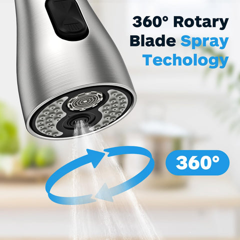 Ifaucet 360-degree rotation mode enables powerful reach for hard-to-reach spots.
