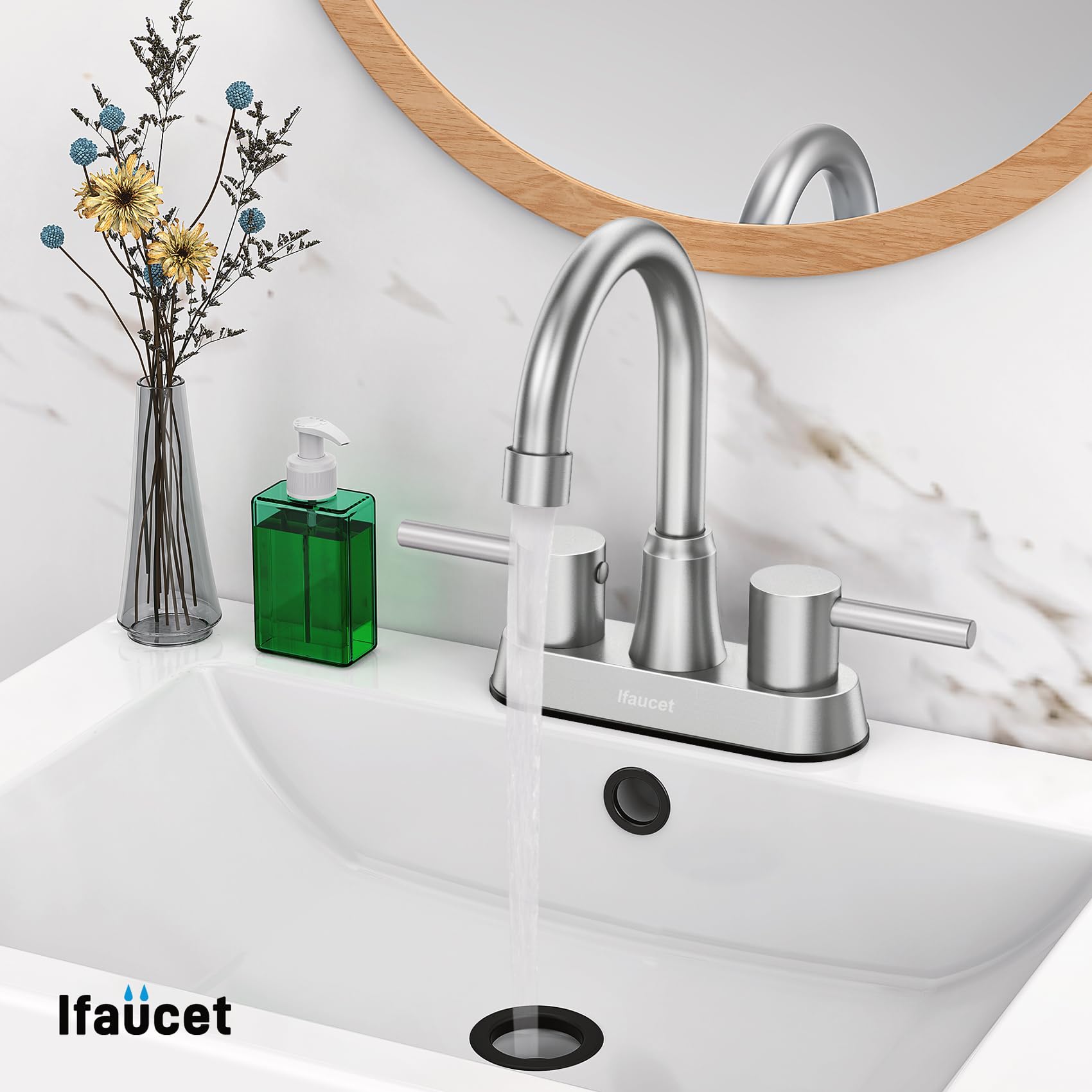 Ifaucet spout reach 4-2 inches provides ample reach for standard sinks.