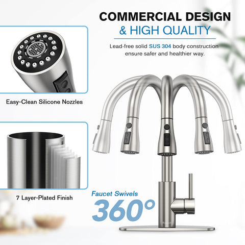 Ifaucet three-function sprayer with stream, spray, and pause modes