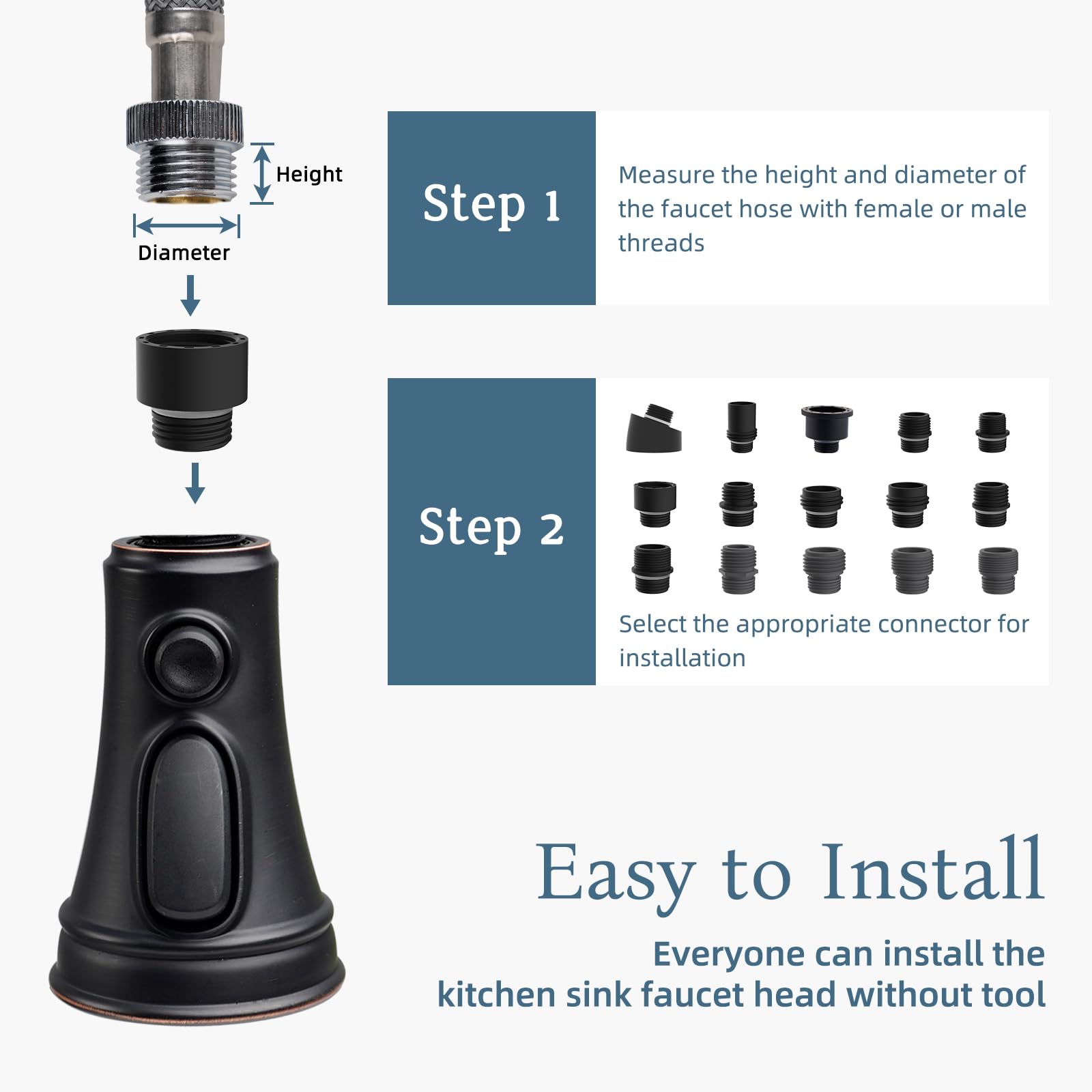 iFealClear 15 adapters included for broad faucet compatibility