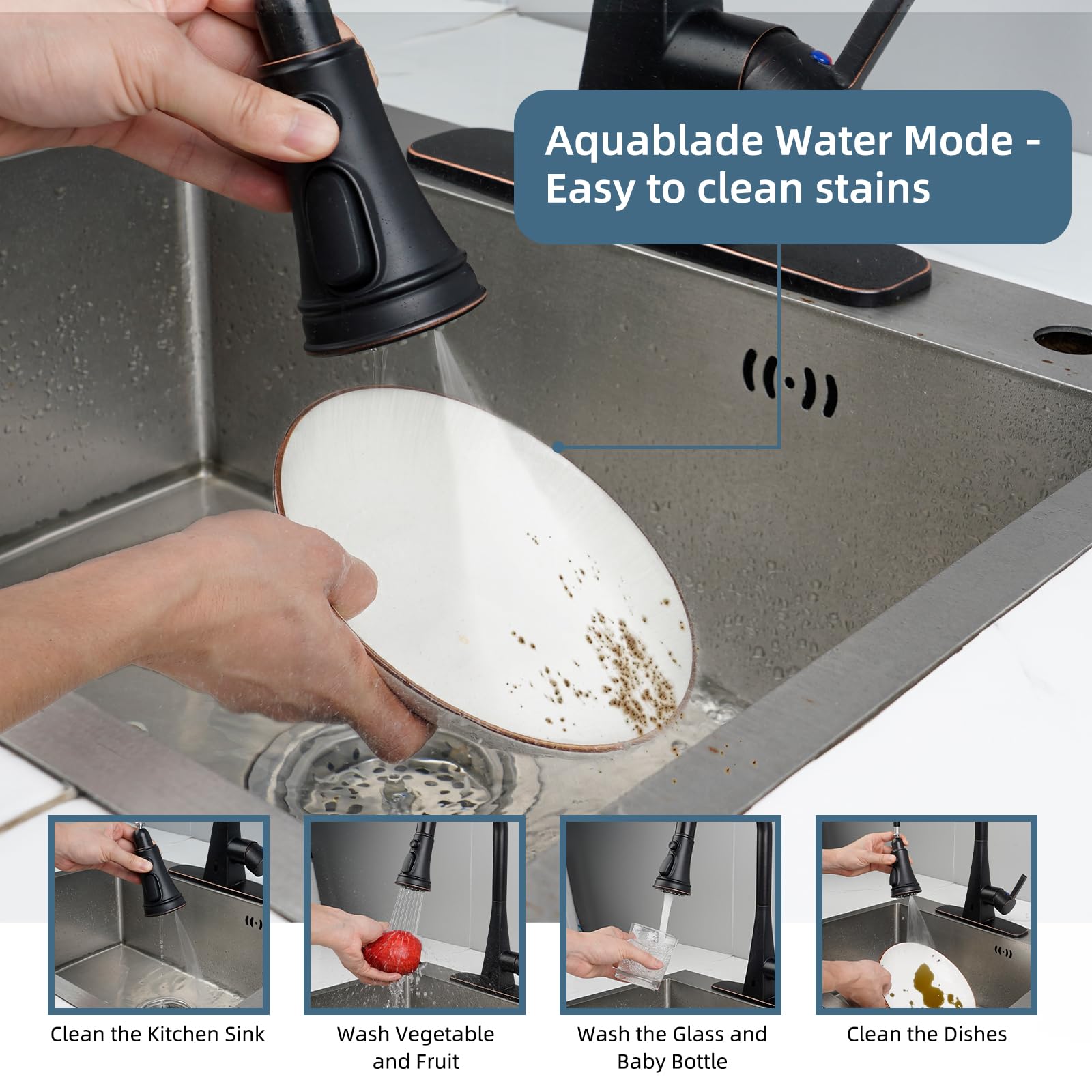 iFealClear high-pressure jet mode delivers strong rinsing power