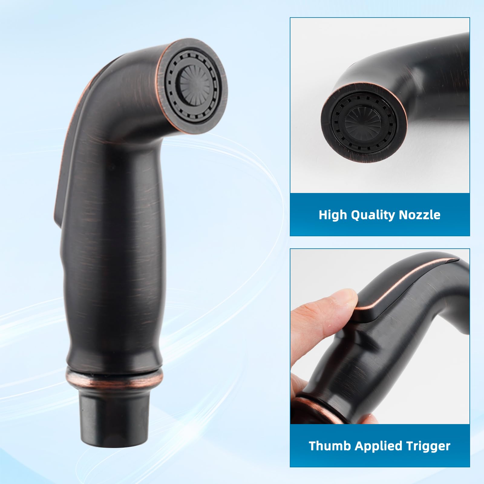 iFealClear oil rubbed bronze finish adds premium, scratch-resistant kitchen styling.