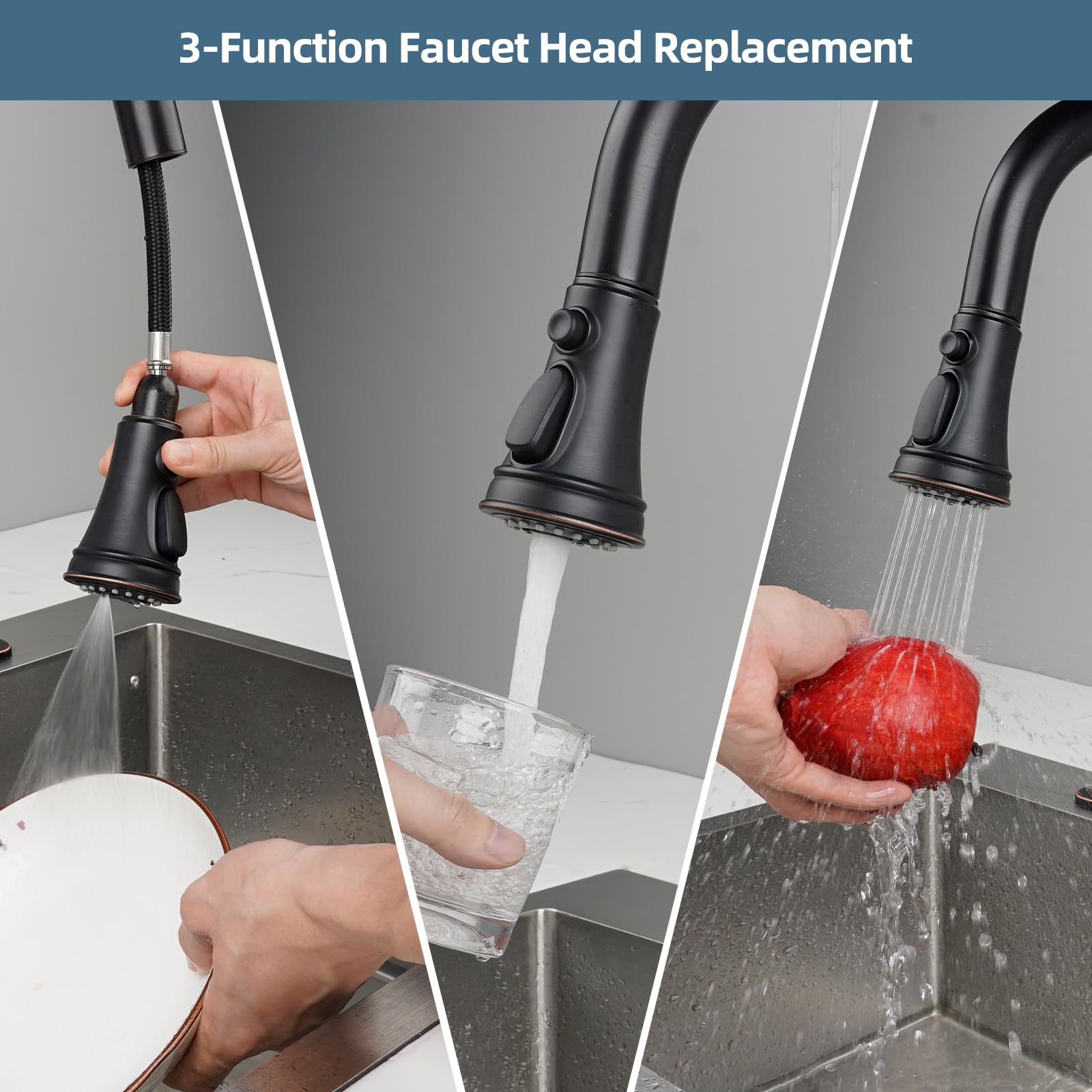 iFealClear oil rubbed bronze sprayer head adds stylish durability to kitchens