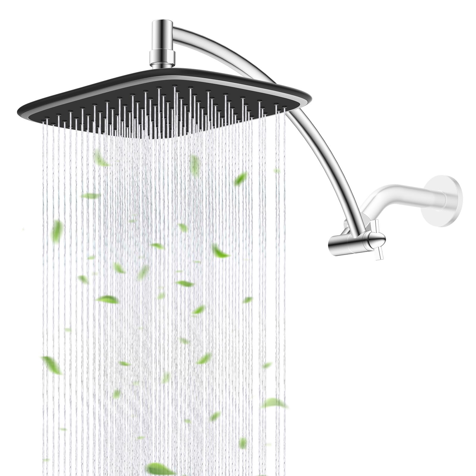 ifealClear rain shower head with 12-inch extension arm delivers broad coverage for a spa-like shower