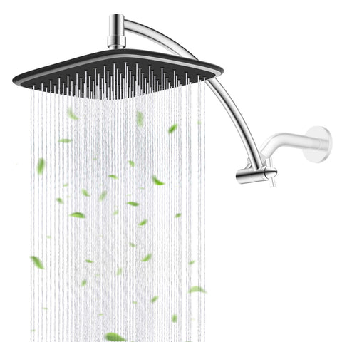 ifealClear rain shower head with 12-inch extension arm delivers broad coverage for a spa-like shower