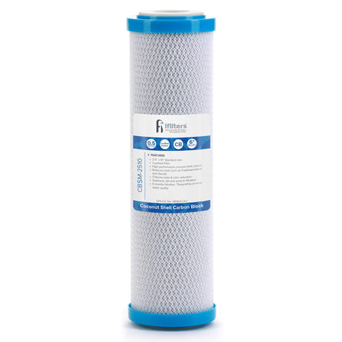 iFilters 0.5-micron carbon block close-up improves water clarity