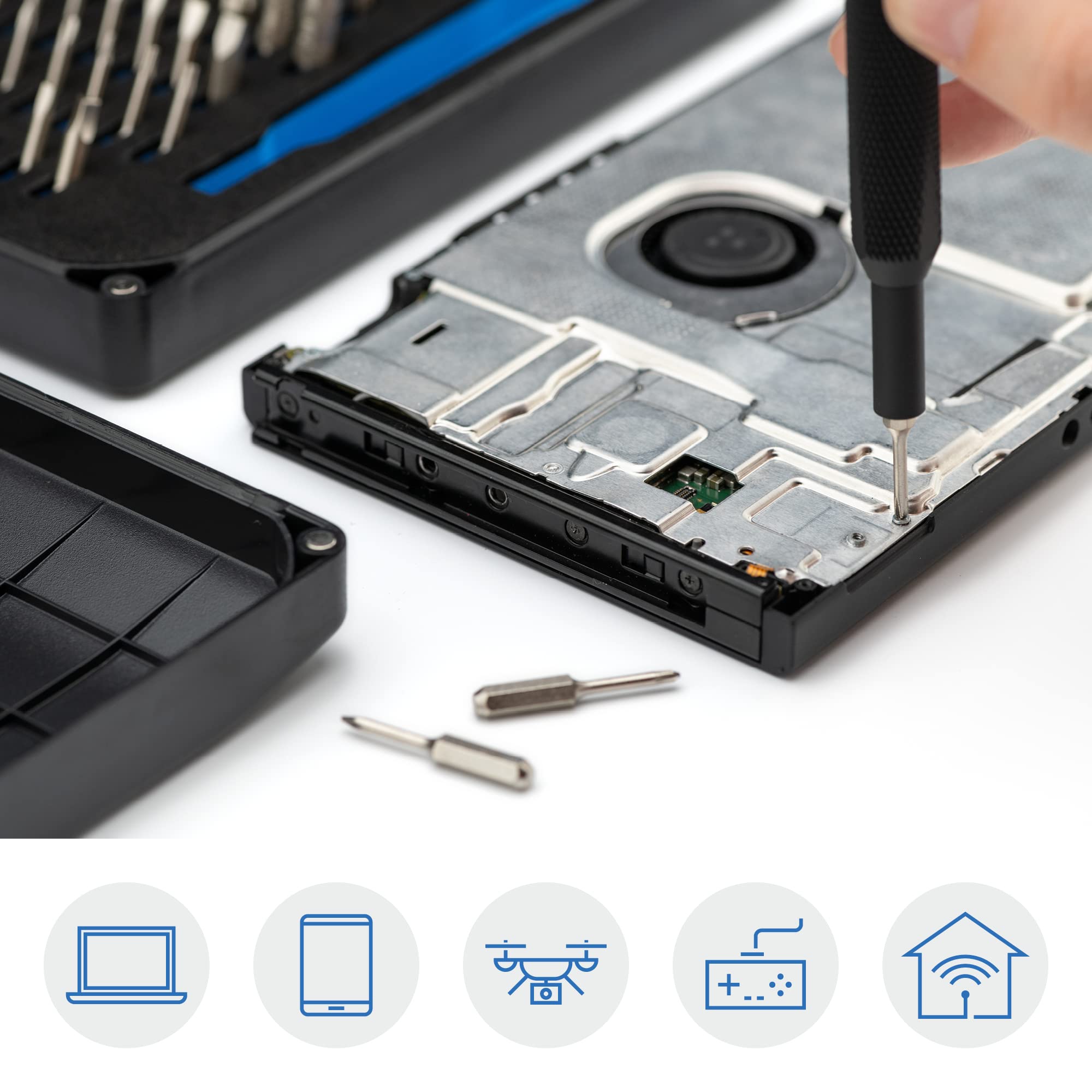 ifixit Mako Driver Kit: knurled grip and swivel top for comfortable one-handed use.