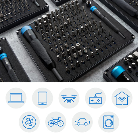 ifixit manta driver kit 112-bit collection covers Phillips, Torx, Hex, and more.