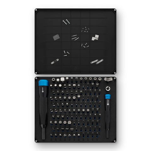 ifixit manta driver kit knurled aluminum handles with swivel tops for precise turning.