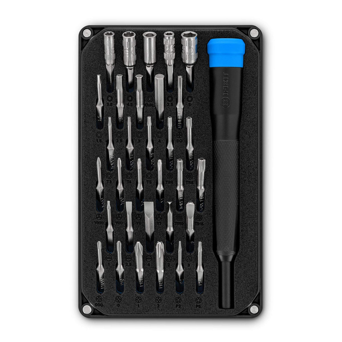 ifixit Moray driver kit in a compact case for on-the-go electronics repair.