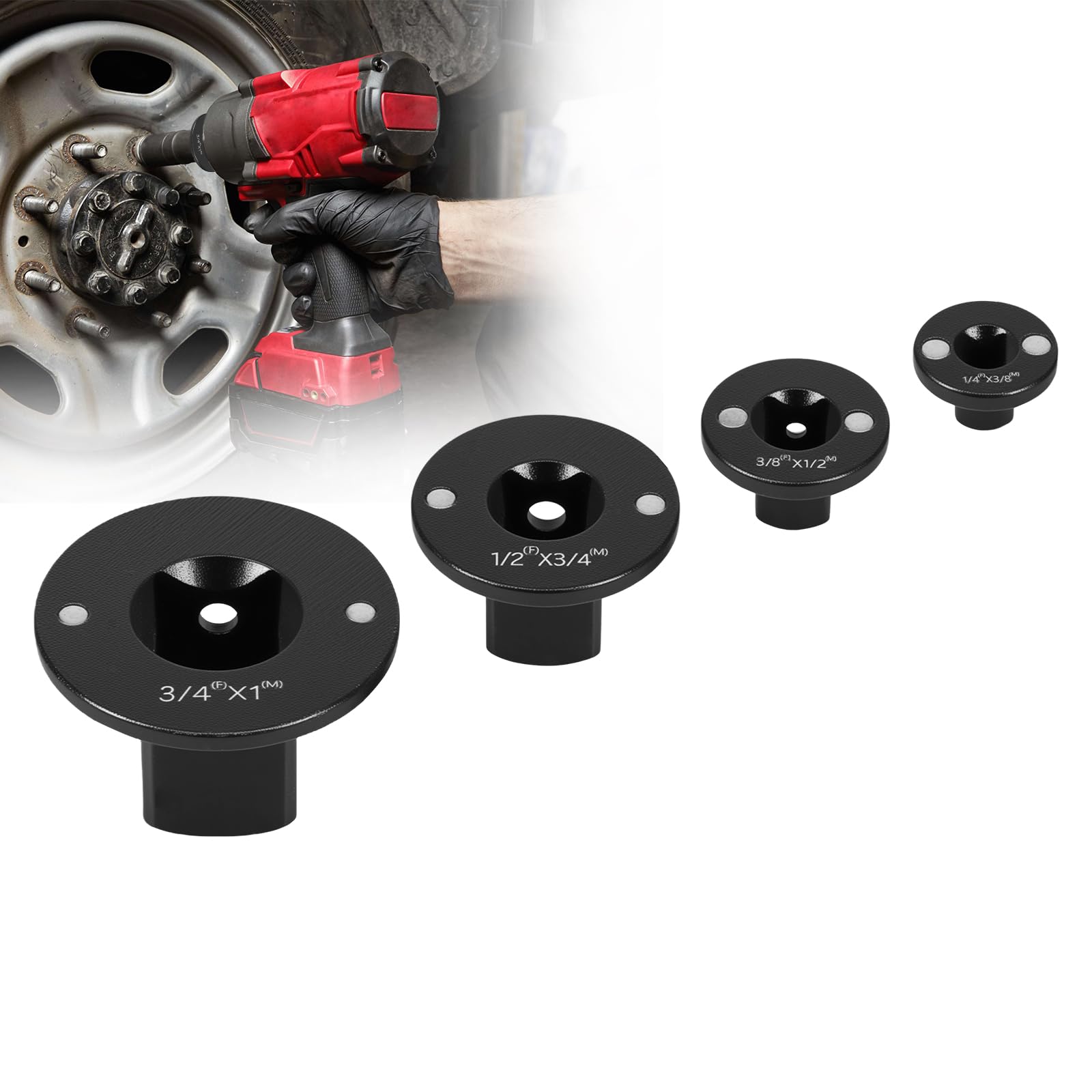 IFOKAMOG low-profile adapter for 3/4 to 1 inch in tight engine bays