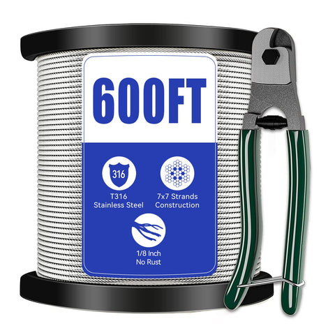 IFYOGD 1/8 in stainless steel cable roll (600 ft) for durable railing projects