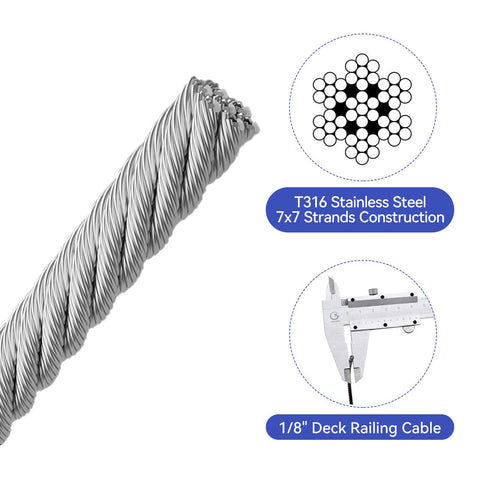 IFYOGD 7x7 stranded stainless steel cable for sturdy railing installations
