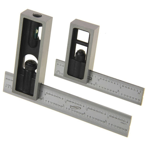iGaging 4in 4R double square blade close-up showing precise graduations for layout accuracy.