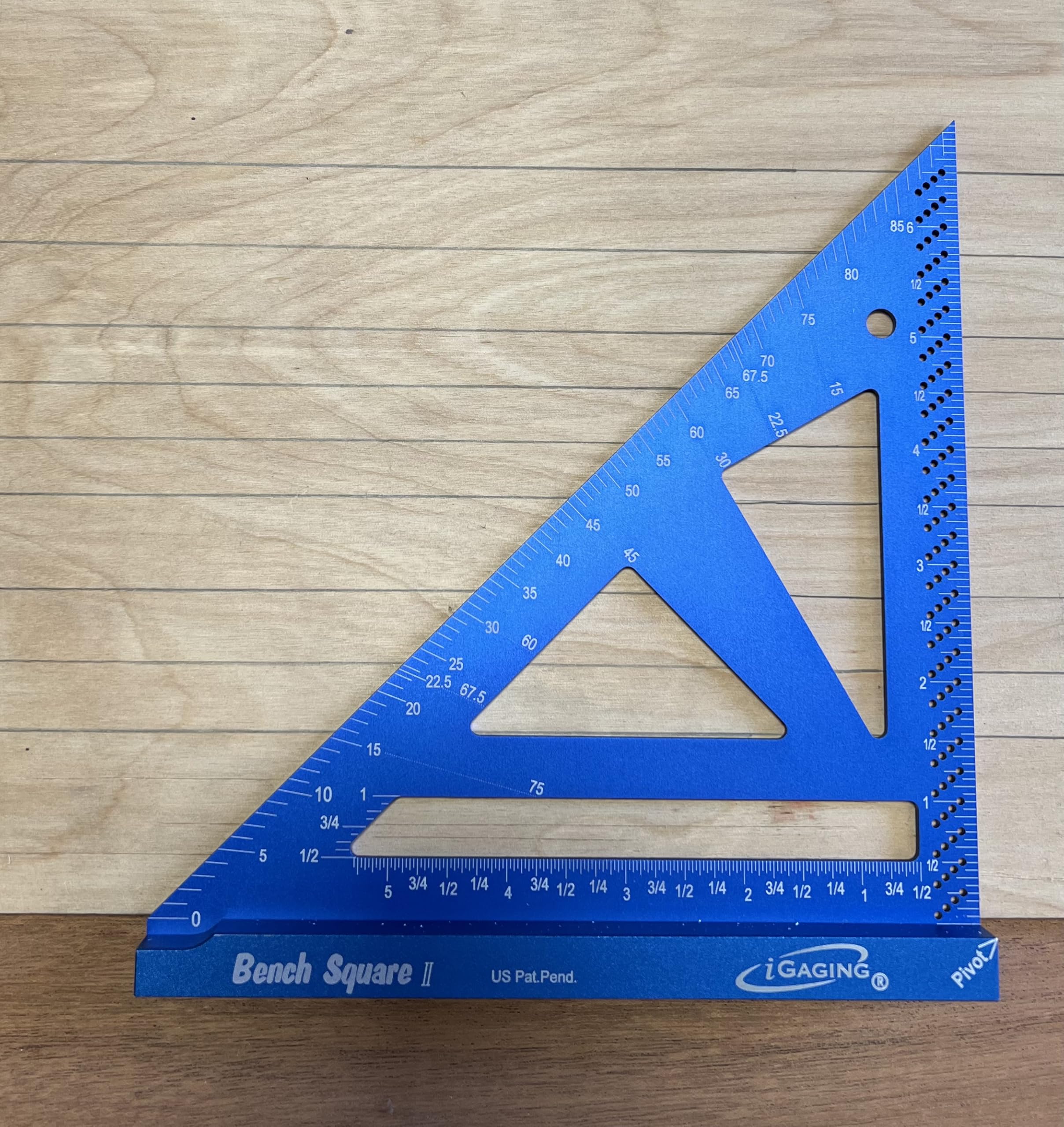 iGaging bench square set with case enforces organized storage for workshop