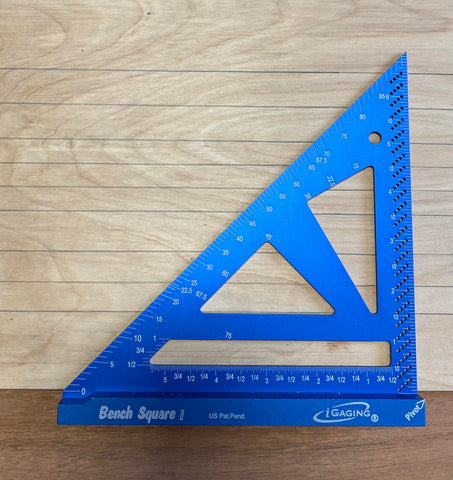 iGaging bench square set with case enforces organized storage for workshop