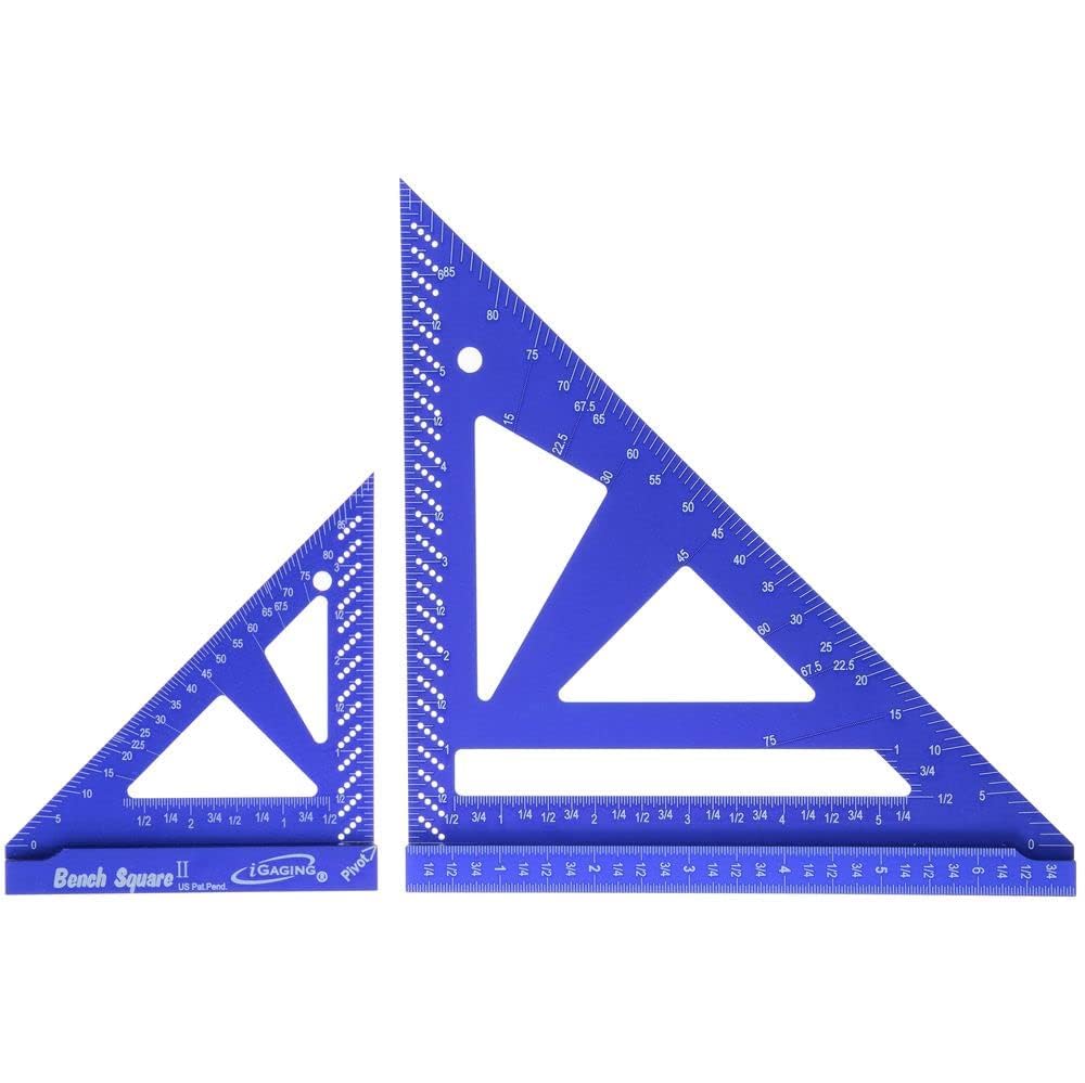 iGaging bench square 4-7 set CNC process close-up demonstrates laser-engraved scales