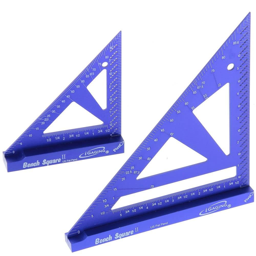 iGaging bench square 4-7 set front view highlighting precise layout markings