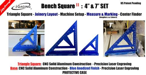 iGaging bench square in use during woodworking project demonstrates practical setup and inspection
