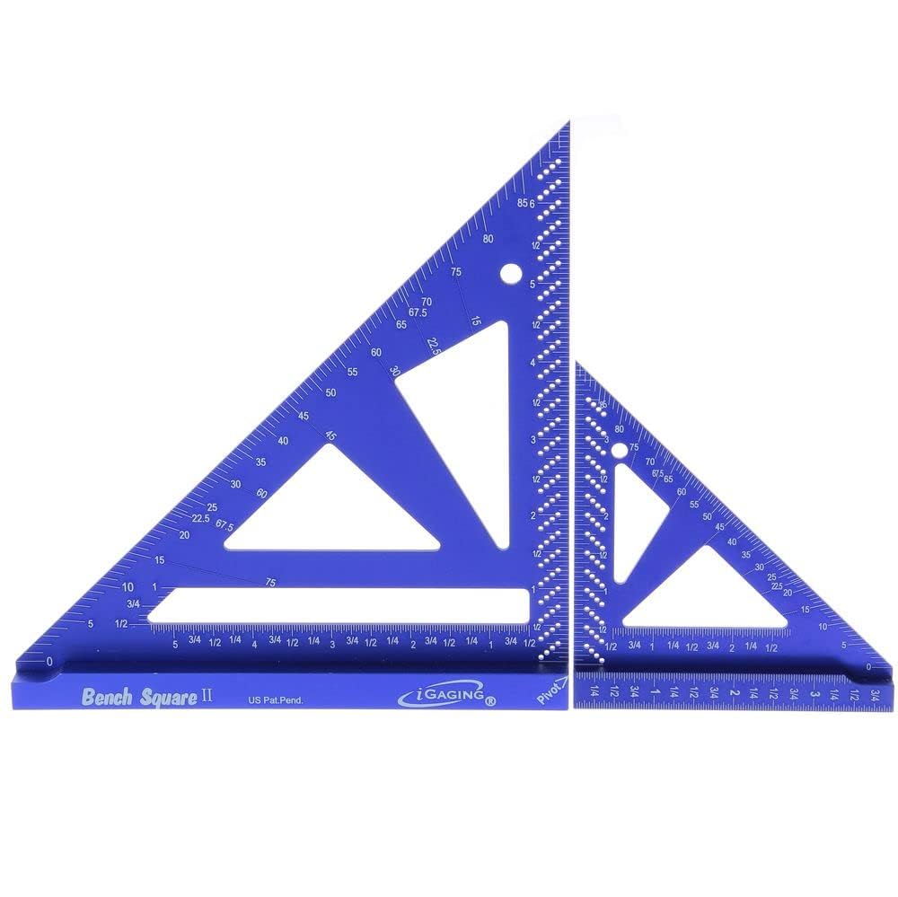 iGaging bench square 4-7 set top view emphasizes compact aluminum construction for shop use