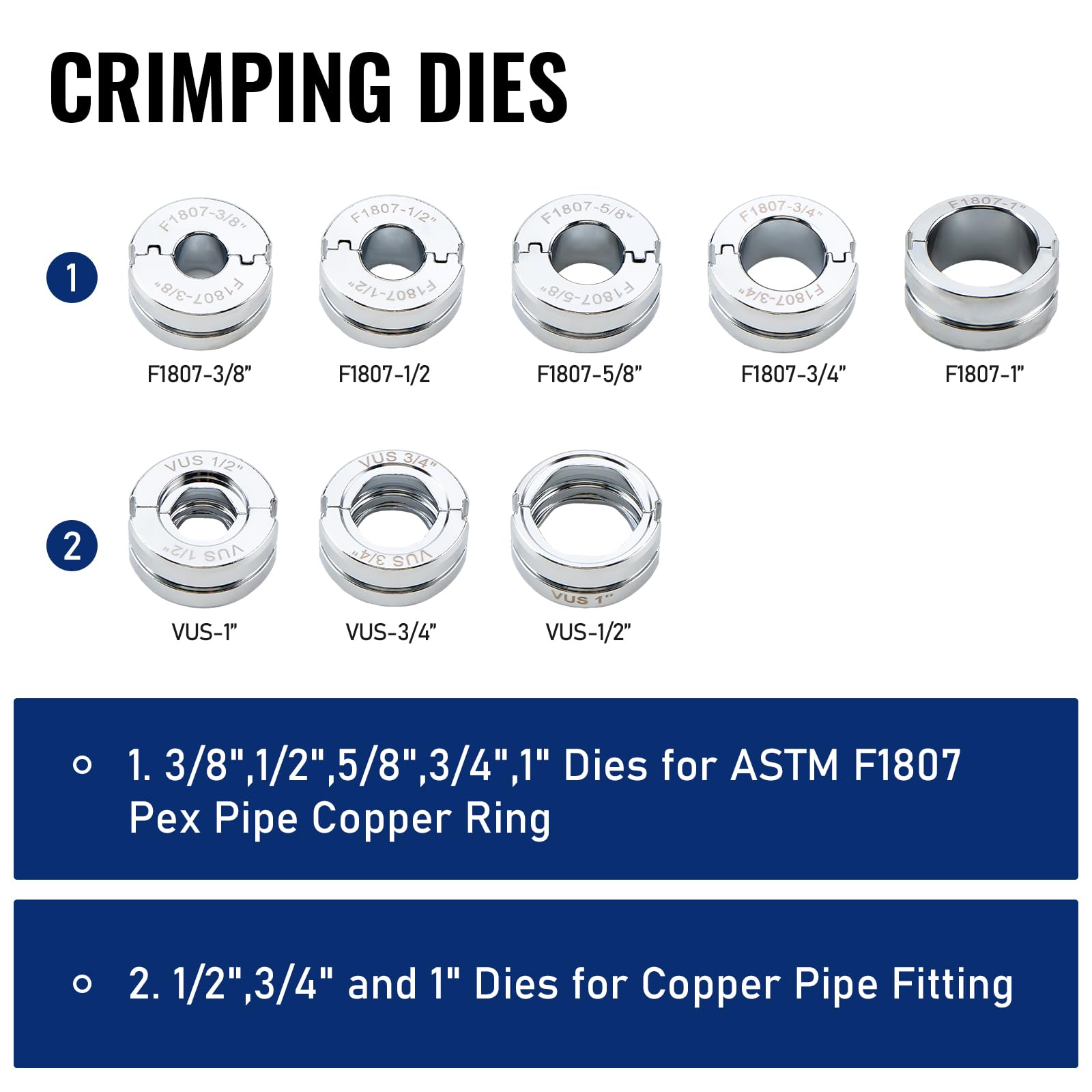 iGeelee copper pipe dies set for 1/2, 3/4, and 1 inch piping