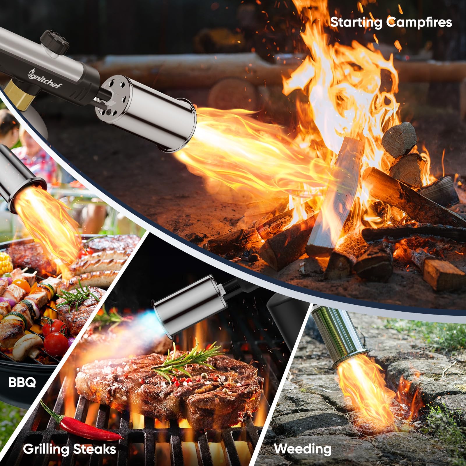 IgnitChef multi-purpose torch ideal for searing, caramelizing, grilling, and crafts