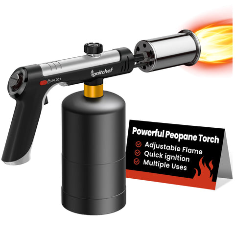 IgnitChef powerful torch head enables precise flame control for cooking and searing