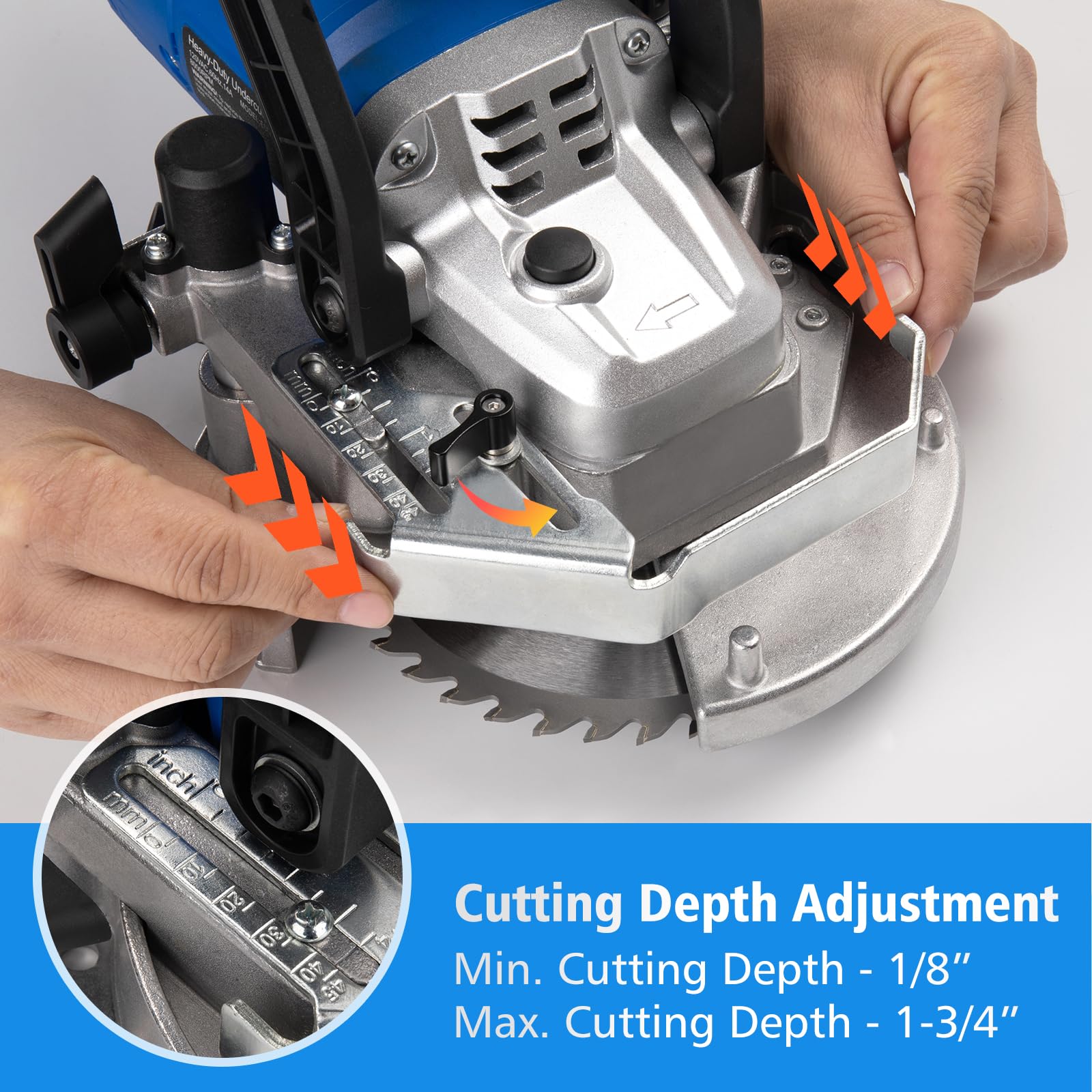 igooo heavy-duty undercut saw height adjustment system keeps blade parallel