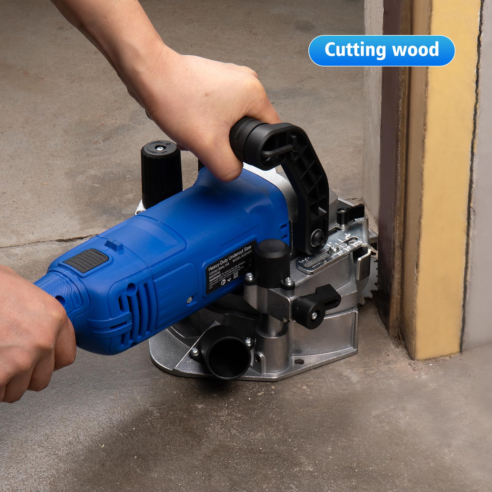 igooo heavy-duty undercut saw max height 1in and depth 1-1/4in against wall