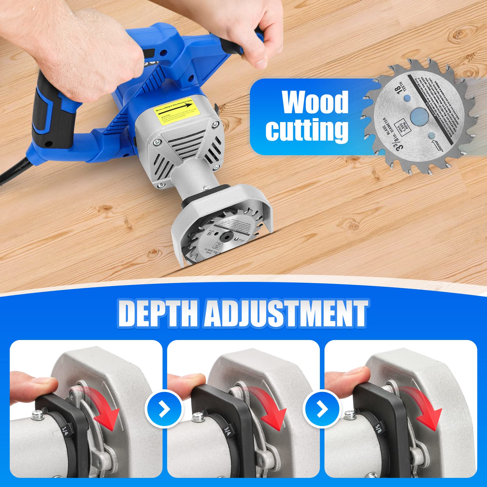 igooo Toe Kick Saw EKS85 adjustable depth settings for precise cuts