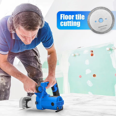 igooo Toe Kick Saw EKS85 diamond blade cutting tiles and stones